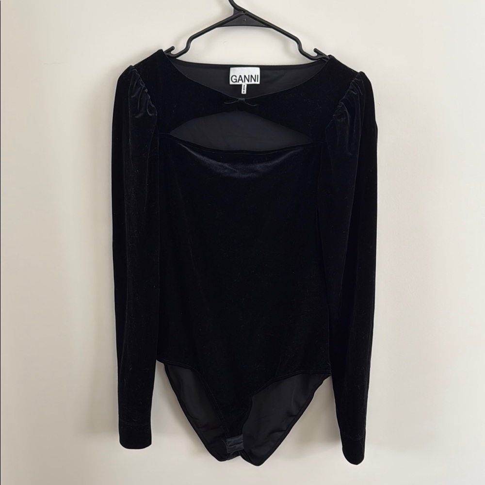 GANNI Black Velvet Women's Top
